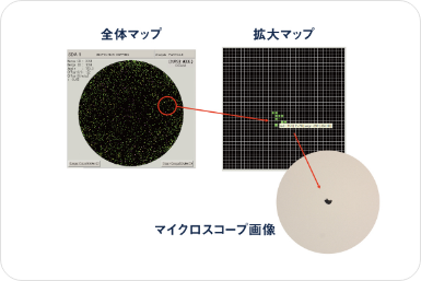 8inch (Φ200mm) ウェハー検査マップ検査例