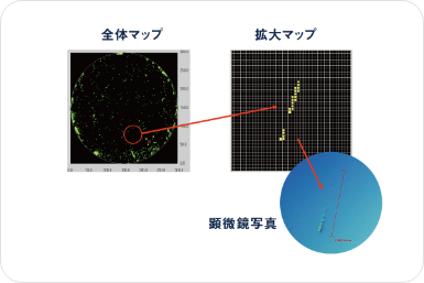 12inch (Φ300mm) ガラスウェハー検査マップ検査例